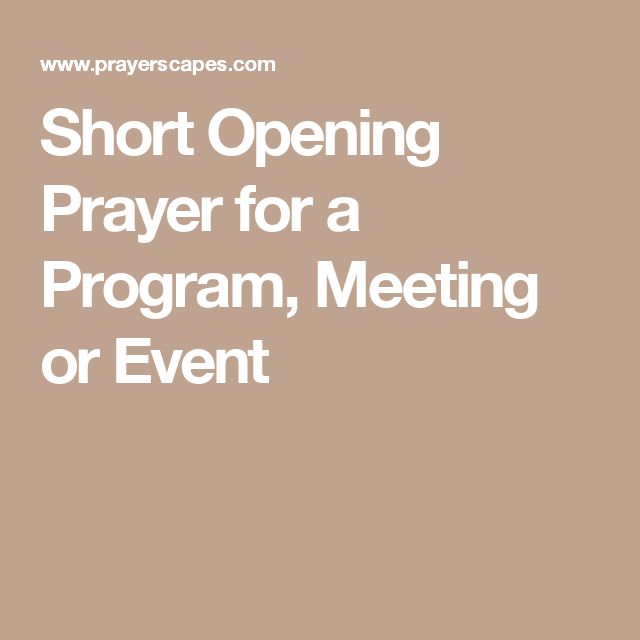 opening prayer for an event